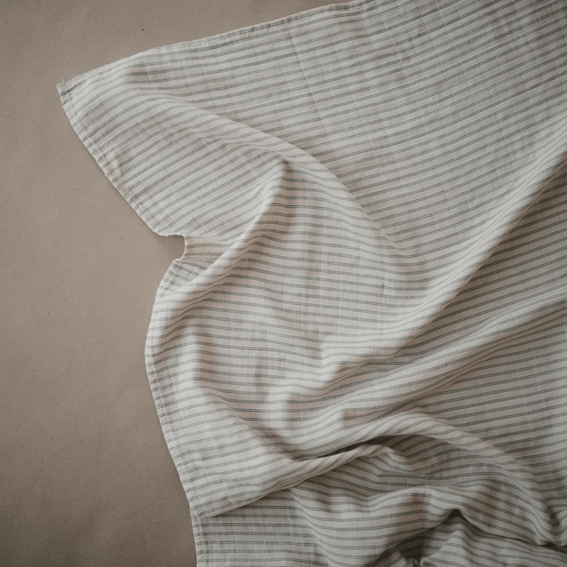 Mushie Swaddle - Sage Stripe