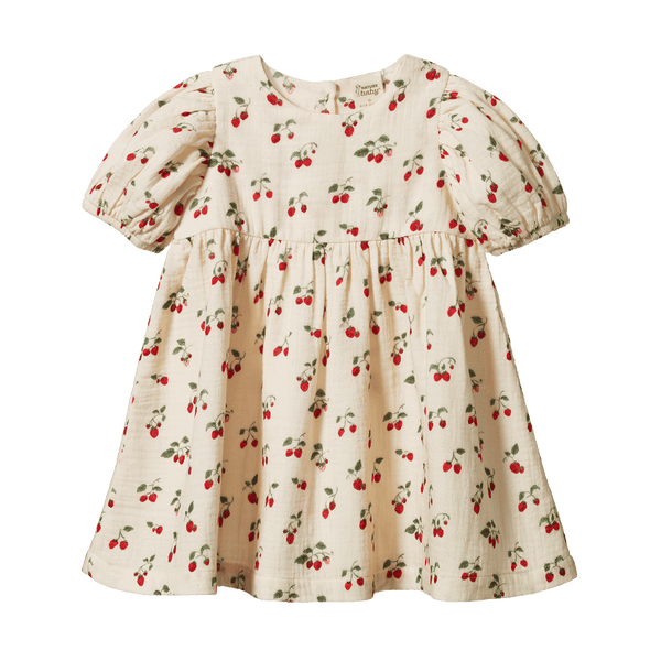 Nature Baby Albertine Muslin Dress - Strawberry Blush