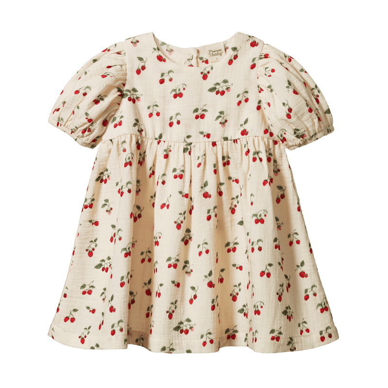 Nature Baby Albertine Muslin Dress - Strawberry Blush