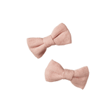 Nature Baby Bow Hair Clips 2 Pack - Rose Dust Crinkle