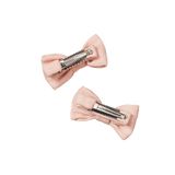 Nature Baby Bow Hair Clips 2 Pack - Rose Dust Crinkle