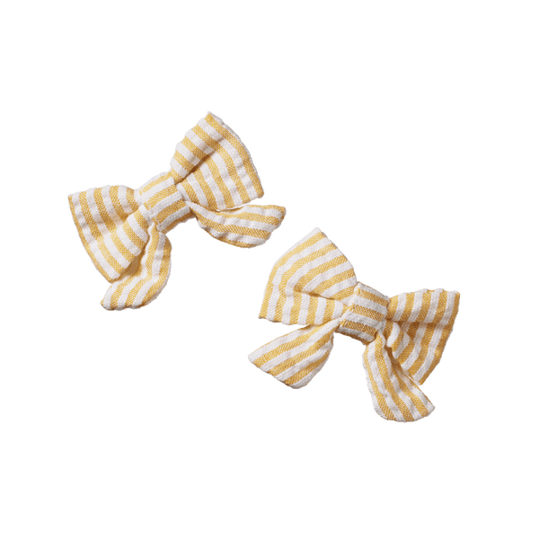 Nature Baby Bow Hair Clips 2 Pack - Golden Stripe