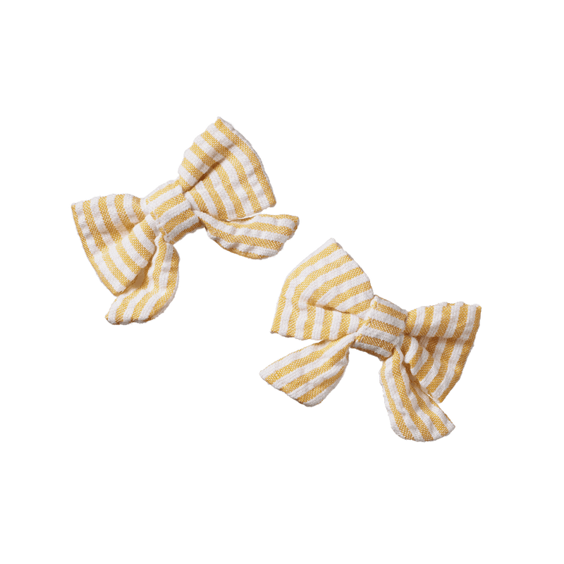 Nature Baby Bow Hair Clips 2 Pack - Golden Stripe