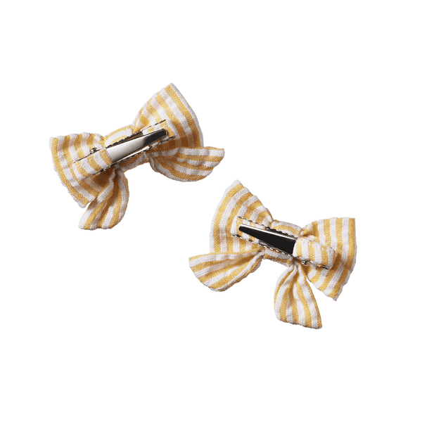 Nature Baby Bow Hair Clips 2 Pack - Golden Stripe