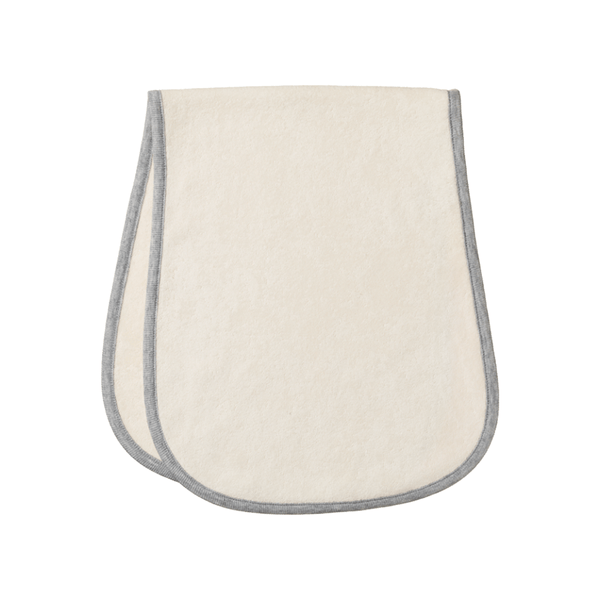 Nature Baby Burb Cloth 2 Pack - Natural/Grey Marl