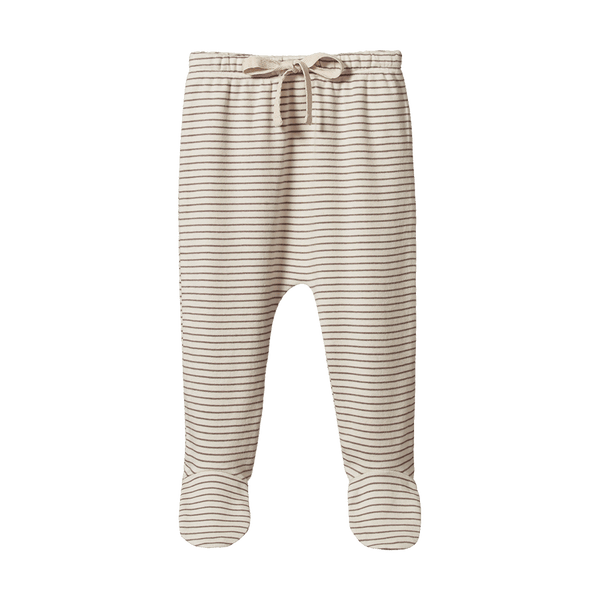 Nature Baby Cotton Footed Rompers - Mushroom Stripe
