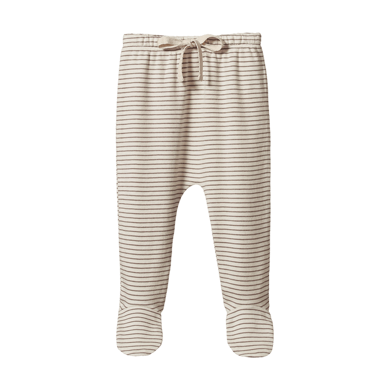 Nature Baby Cotton Footed Rompers - Mushroom Stripe
