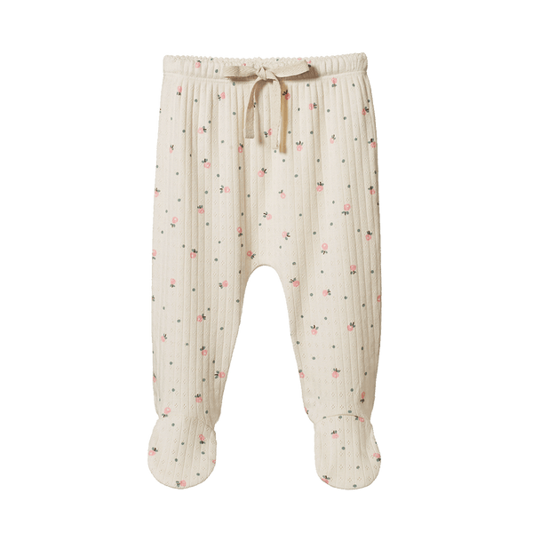 Nature Baby Cotton Footed Romper - Pointelle Posey Romper