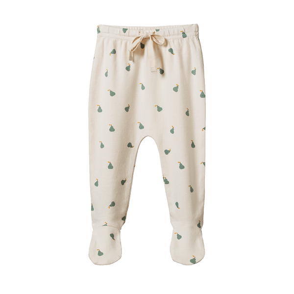 Nature Baby Cotton Footed Rompers - Petite Pear Print