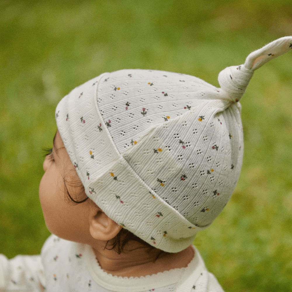 Nature Baby Cotton Knotted Beanie - Aster Floral