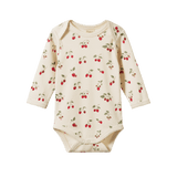 Nature Baby Long Sleeve Bodysuit - Strawberry Blush
