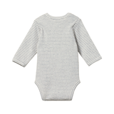 Nature Baby Long Sleeve Bodysuit - Grey Marl Stripe