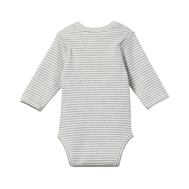 Nature Baby Long Sleeve Bodysuit - Grey Marl Stripe