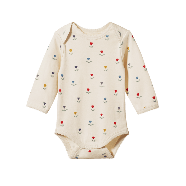 Nature Baby Long Sleeve Bodysuit - Delphine Print