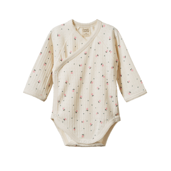 Nature Baby Kimono Long Sleeve Bodysuit - Posey Blossom