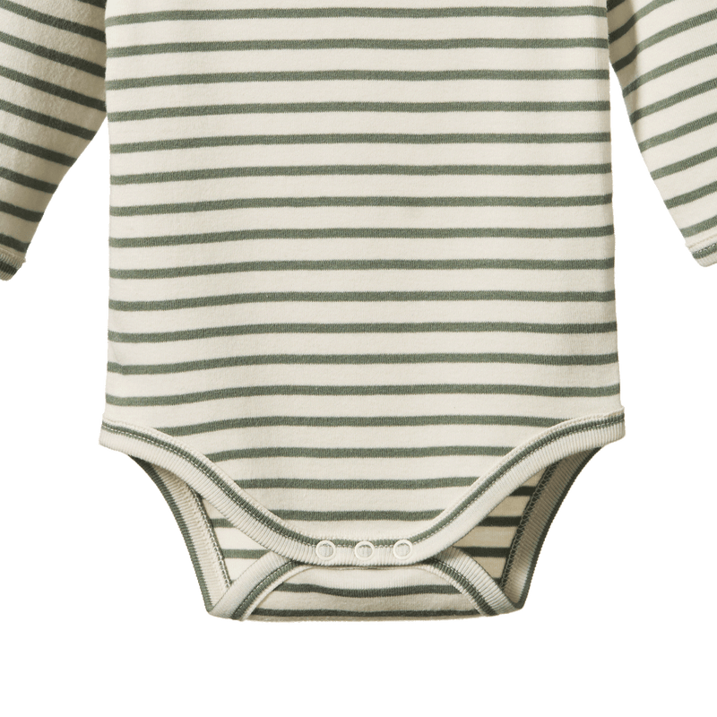 Nature Baby Long Sleeve Bodysuit - Nettle Stripe