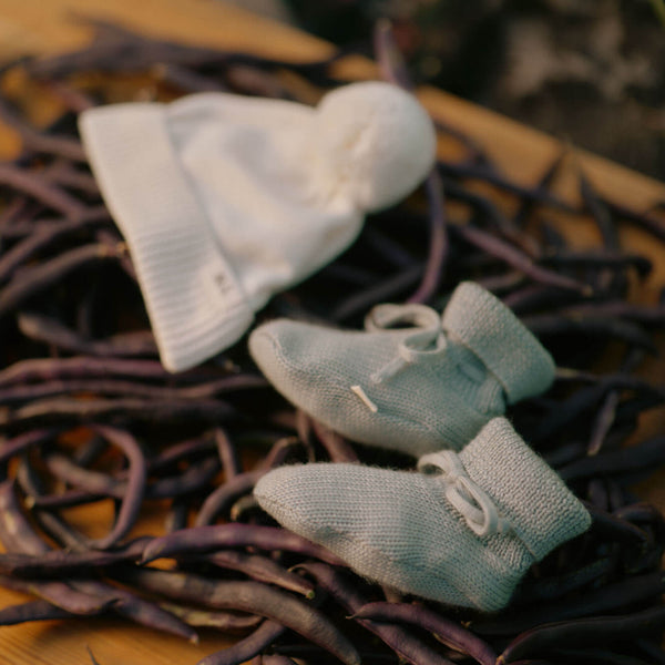 Nature Baby Merino Knit Booties - Sage