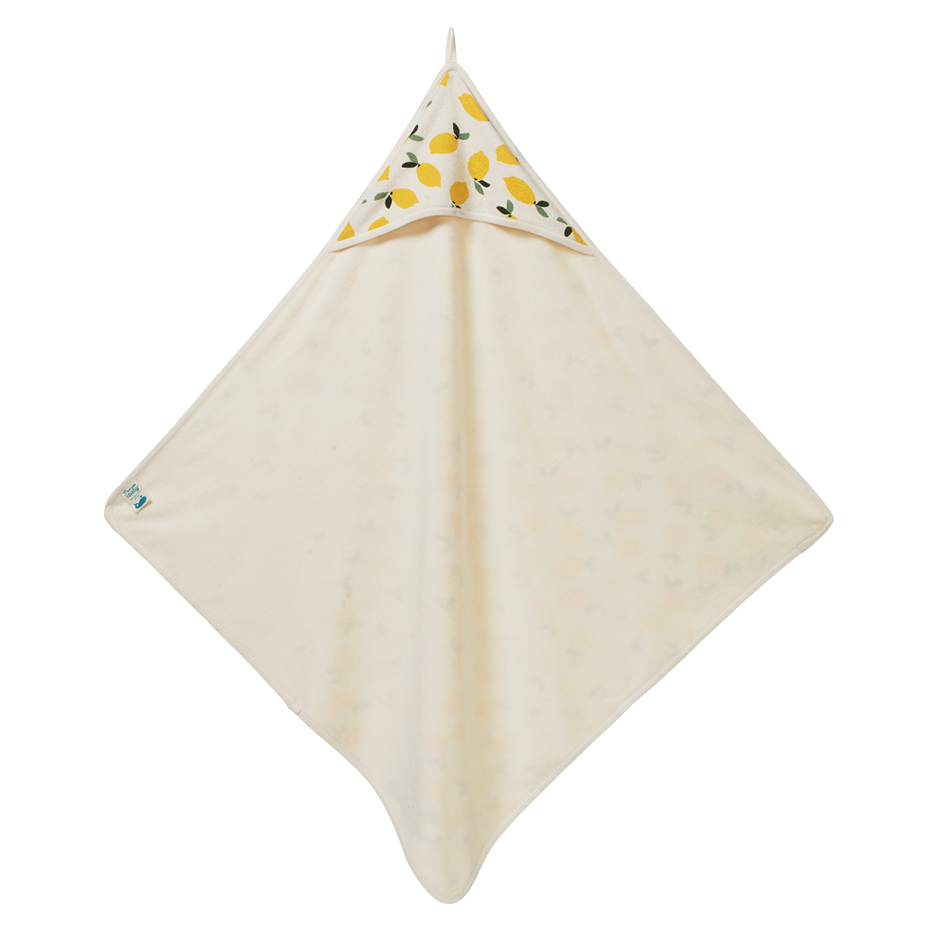 Nature Baby Organic Cotton Hooded Towel - Lemon Print