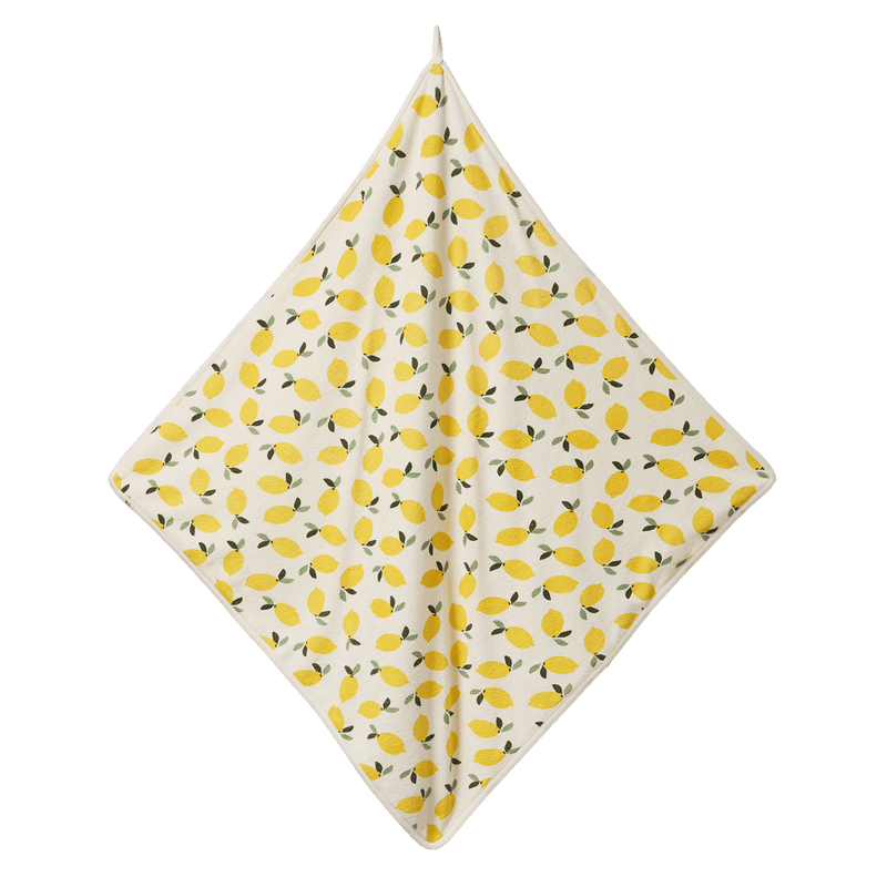 Nature Baby Organic Cotton Hooded Towel - Lemon Print