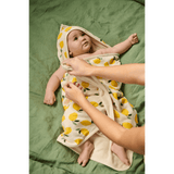 Nature Baby Organic Cotton Hooded Towel - Lemon Print