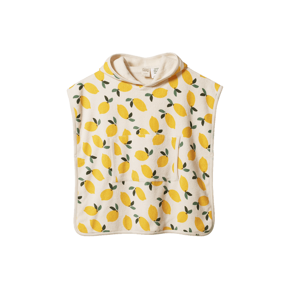 Nature Baby Organic Cotton Poncho Towel - Lemon Print
