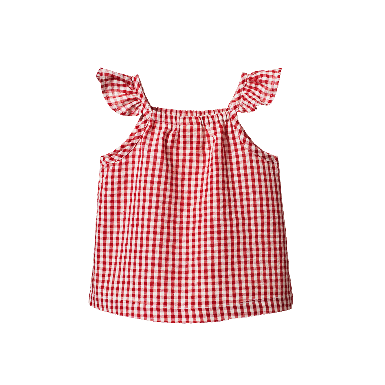Nature Baby Petal Gingham Set - Red Check