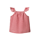 Nature Baby Petal Gingham Set - Red Check