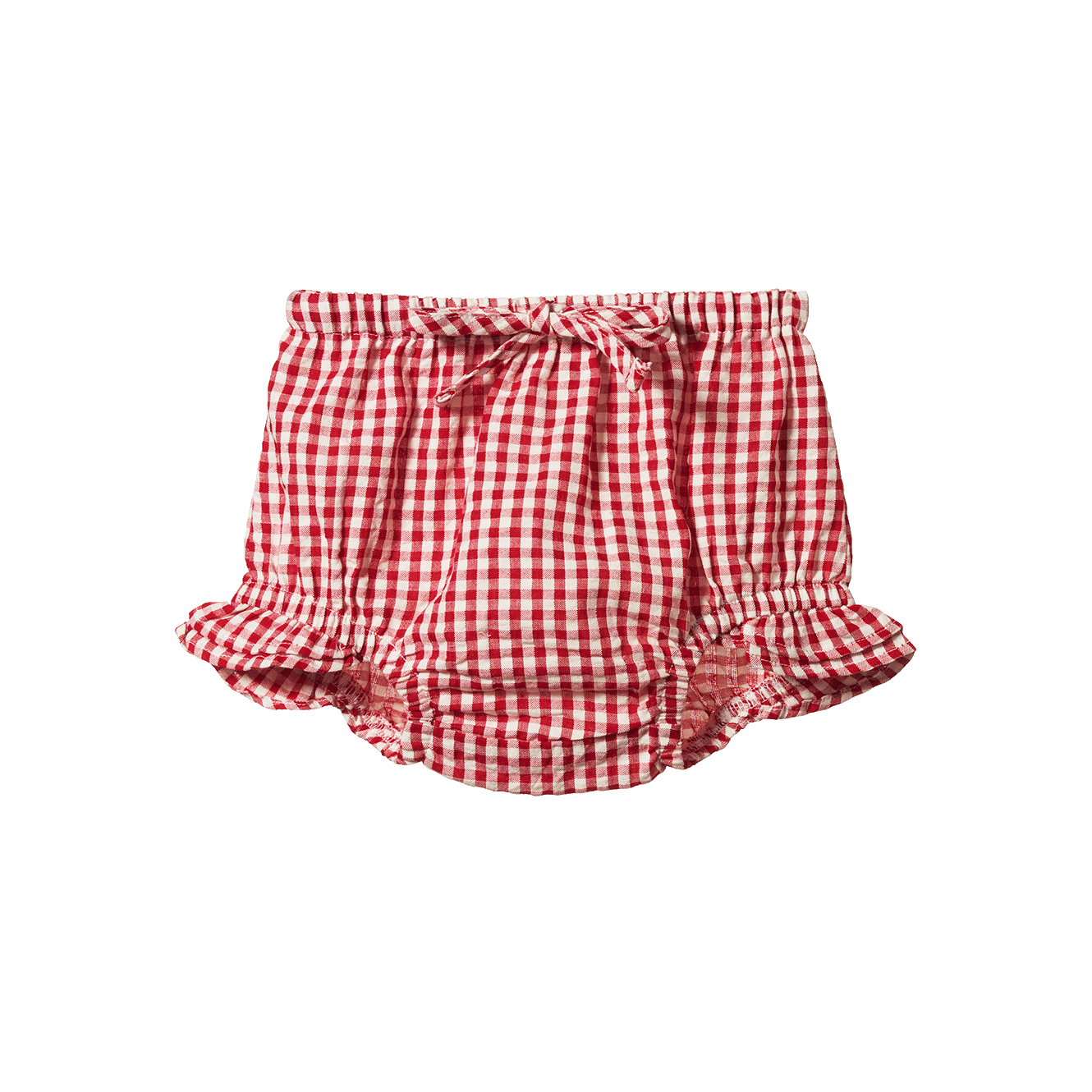 Nature Baby Petal Gingham Set - Red Check