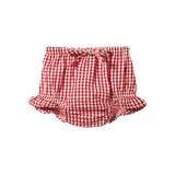 Nature Baby Petal Gingham Set - Red Check