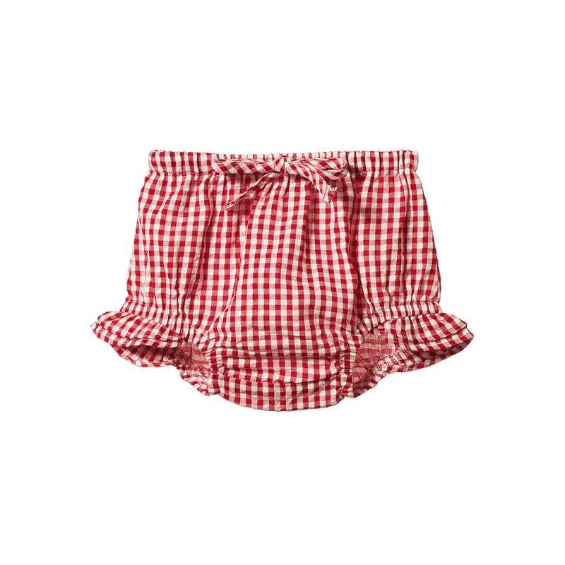 Nature Baby Petal Gingham Set - Red Check