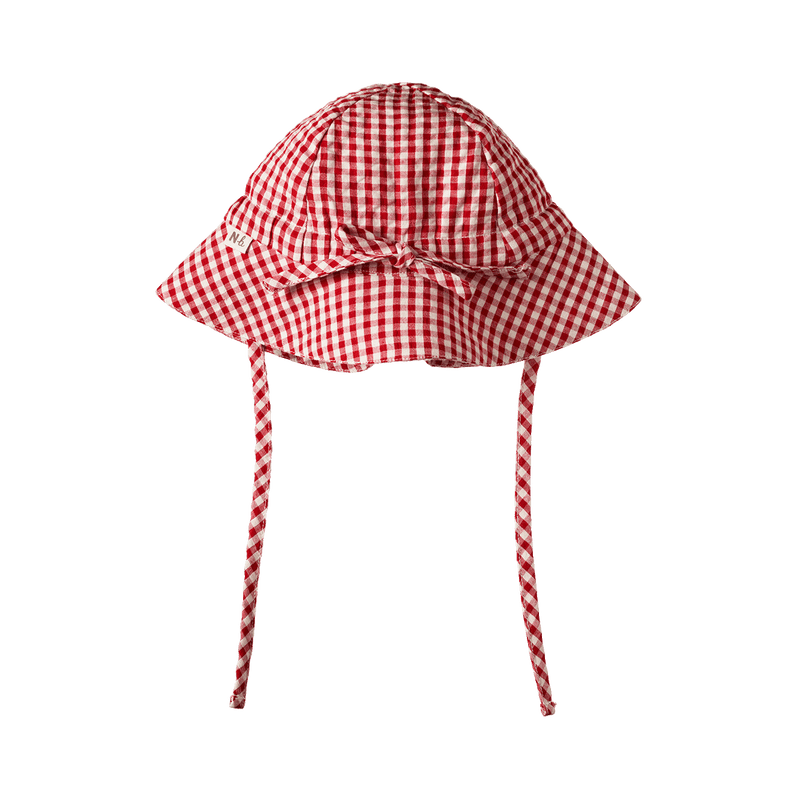 Nature Baby Gingham Sunhat - Red Check