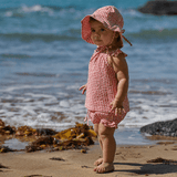 Nature Baby Gingham Sunhat - Red Check