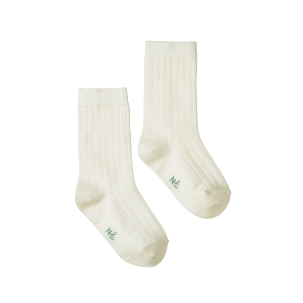 Nature Baby Wool Rib Socks - Natural