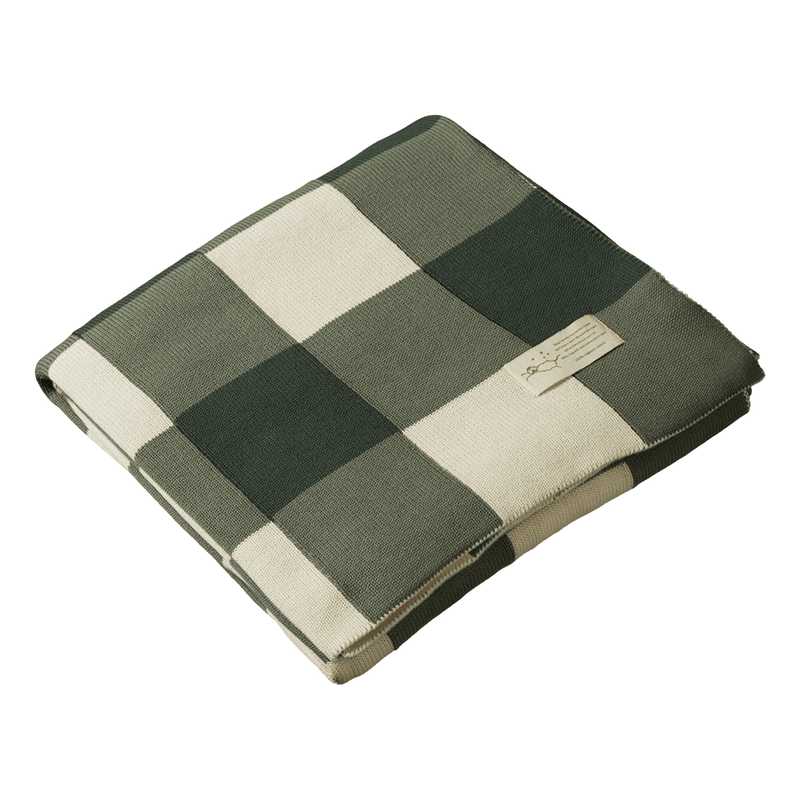Nature Baby Dune Knit Blanket - Thyme Check
