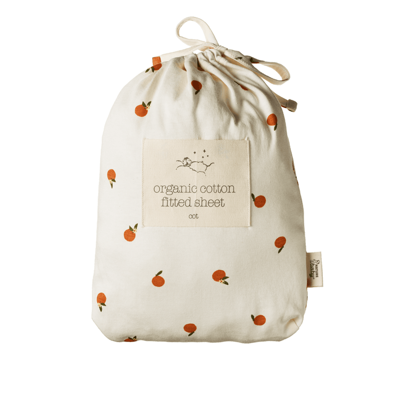 Nature Baby Fitted Sheet Jersey - Tiny Orange Blossom