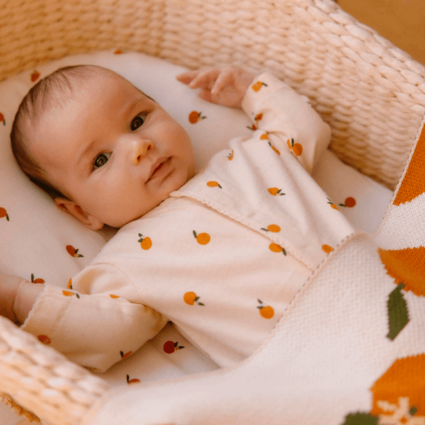 Nature Baby Fitted Sheet Jersey - Tiny Orange Blossom