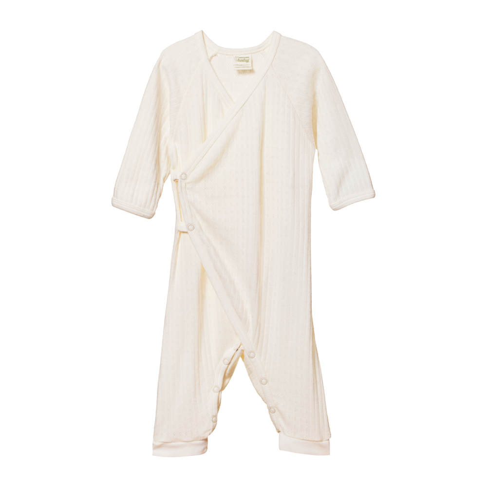 Nature Baby Kimono Stretch & Grow Pointelle - Natural