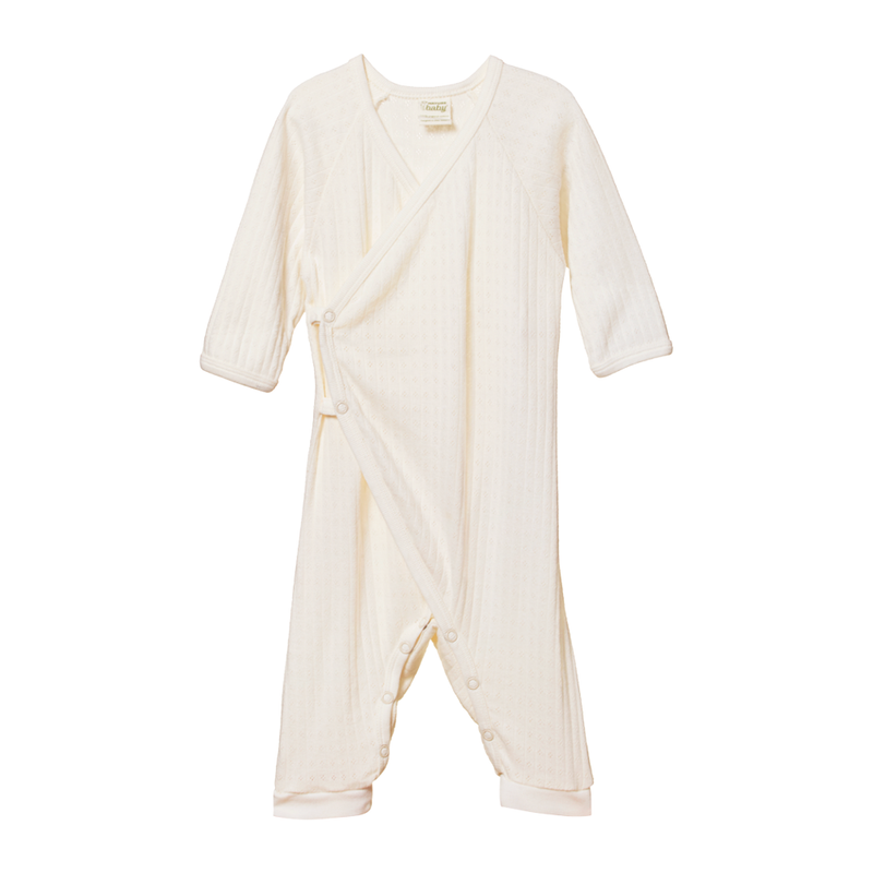 Nature Baby Kimono Stretch & Grow Pointelle - Natural