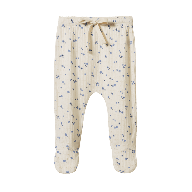 Nature Baby Cotton Footed Romper - Pointelle Daisy