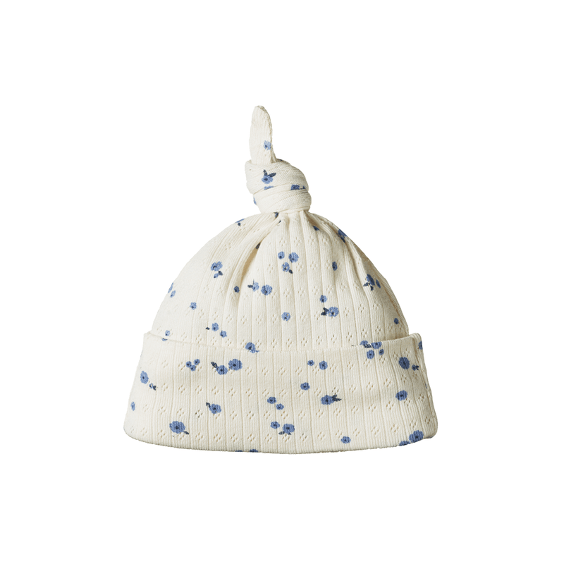 Nature Baby Cotton Knotted Beanie - Pointelle Daisy