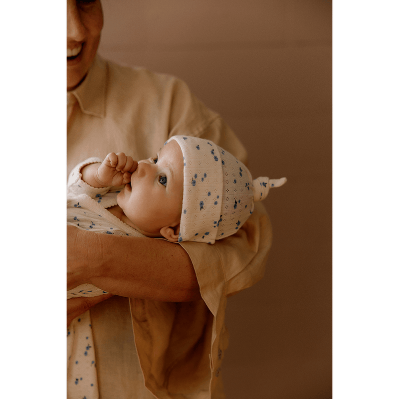 Nature Baby Cotton Knotted Beanie - Pointelle Daisy