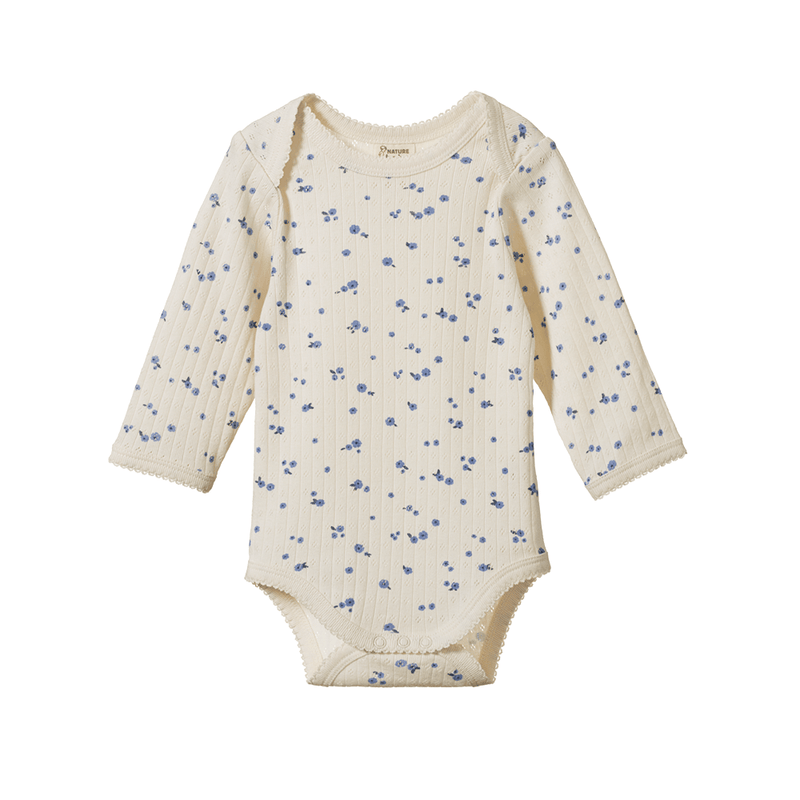 Nature Baby Long Sleeve Bodysuit - Pointelle Daisy