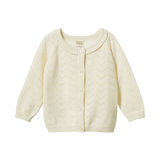 Nature Baby Piper Cardigan - Natural Pointelle