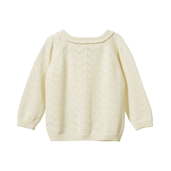 Nature Baby Piper Cardigan - Natural Pointelle