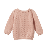 Nature Baby Piper Cardigan - Rose Bud Pointelle