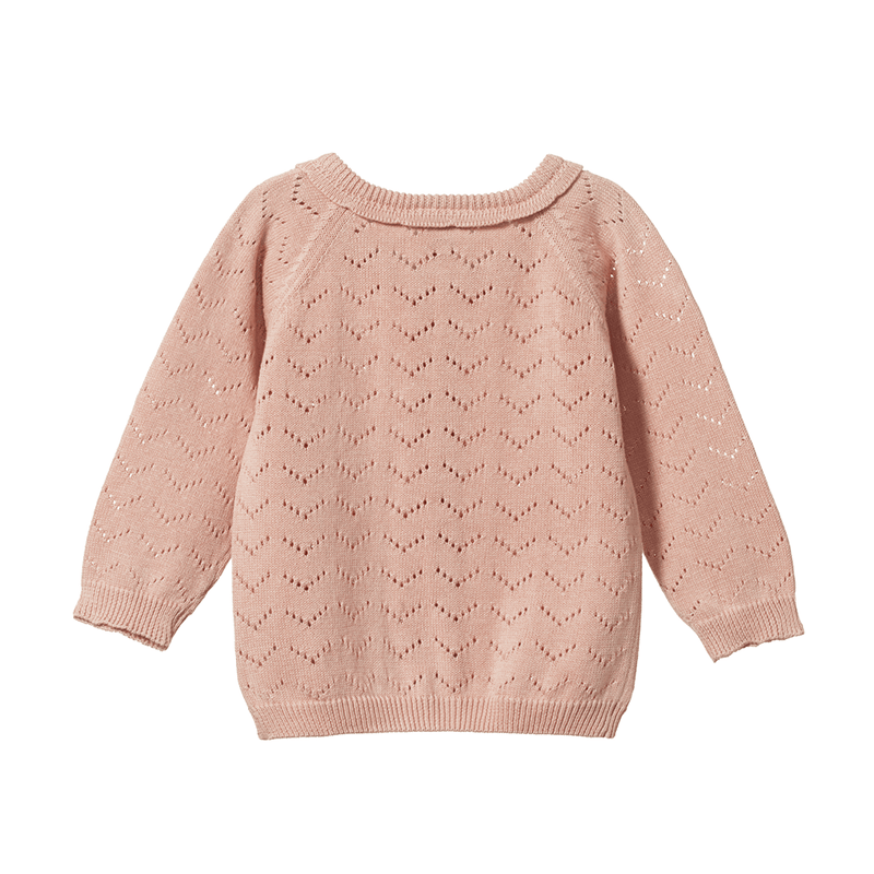 Nature Baby Piper Cardigan - Rose Bud Pointelle
