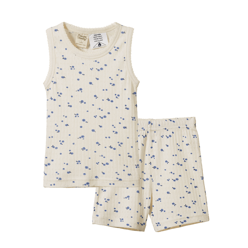 Nature Baby Singlet Pyjama Set - Pointelle Daisy