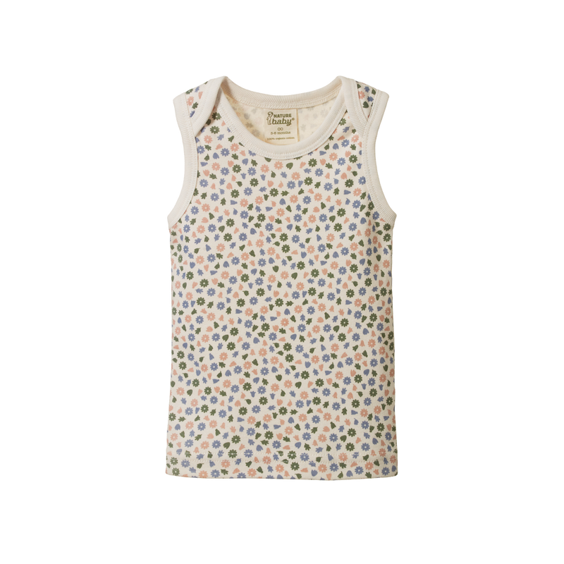 Nature Baby Cotton Singlet - Chamomile Blooms