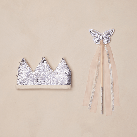 NoraLee Crown + Wand - Silver Sequin