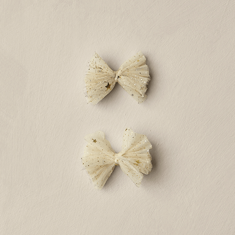 NoraLee Flutter Tulle Clips - Champagne Stars